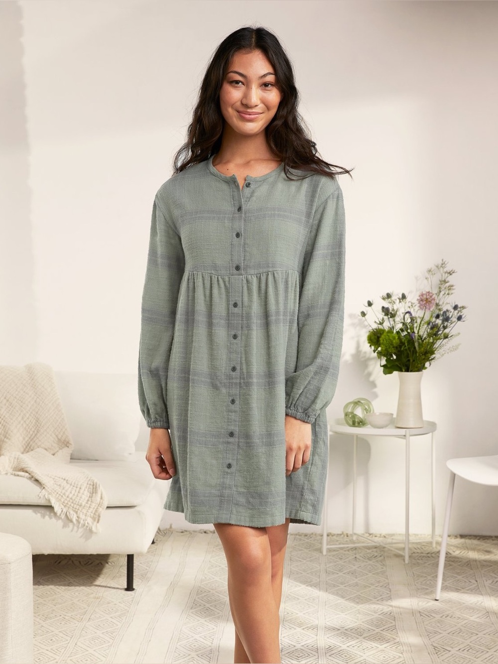 Cotton flannel Plaid Cottage Dress